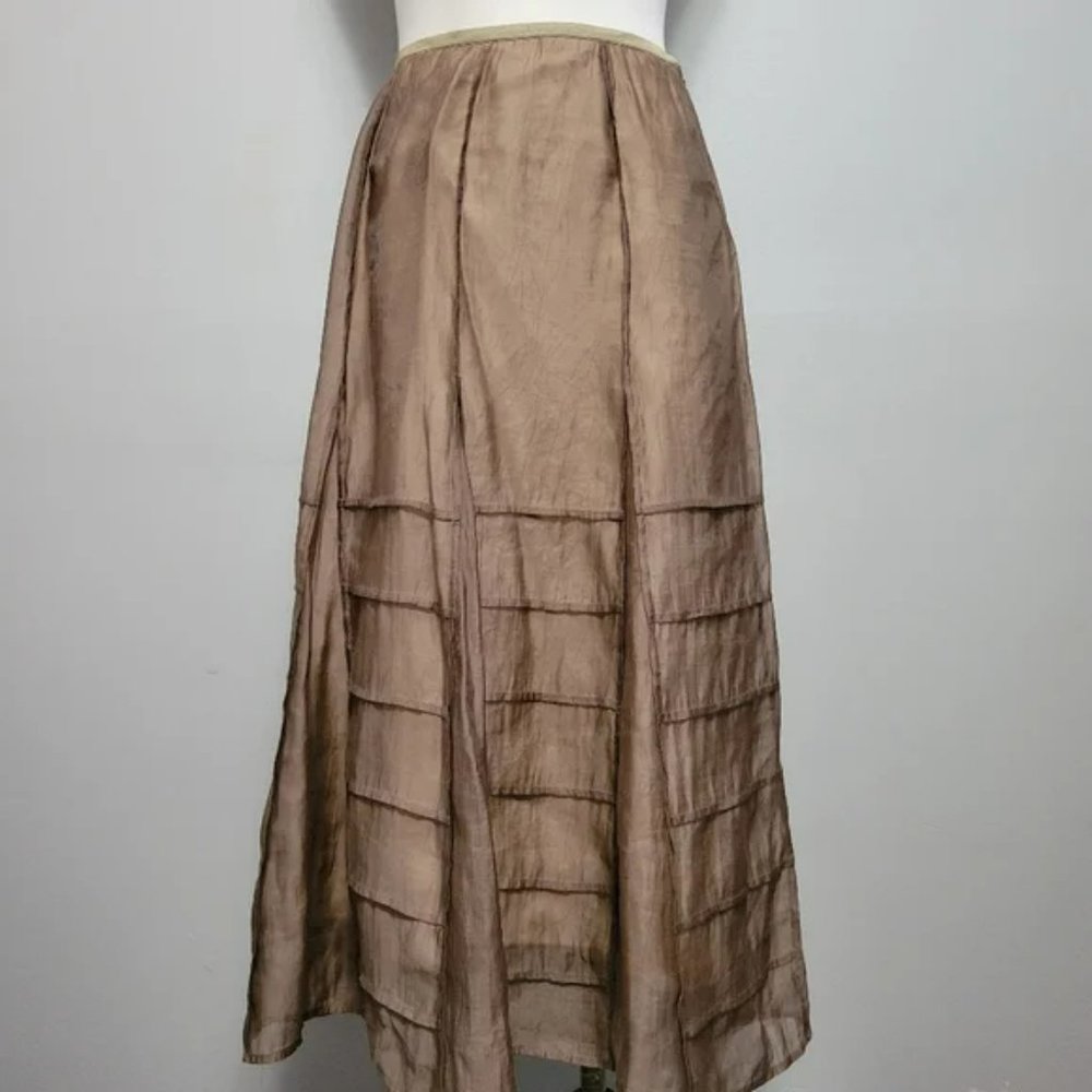 Nic + Zoe Mushroom Lyocell Peasant  Batiste Skirt Size 14